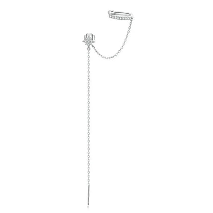 925 Sterling Silver Ear Cuff - Elegant Gold Color Clip Earrings for Women - Sce1450