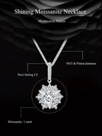 Celestial Sparkle 1ct Moissanite Sterling Silver Star Pendant Necklace Necklaces