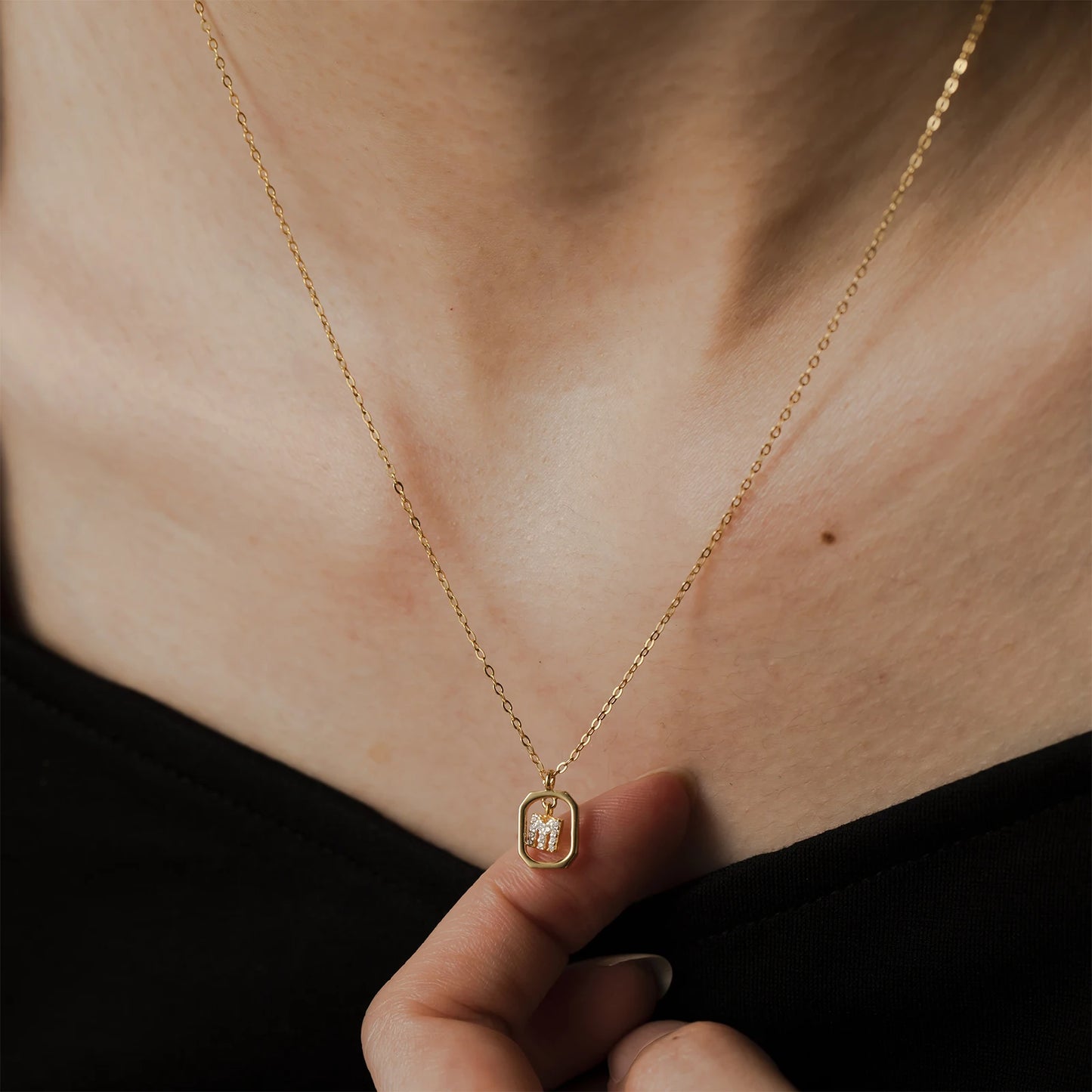 Personalized Initial Sterling Silver Pendant Necklace - Necklaces