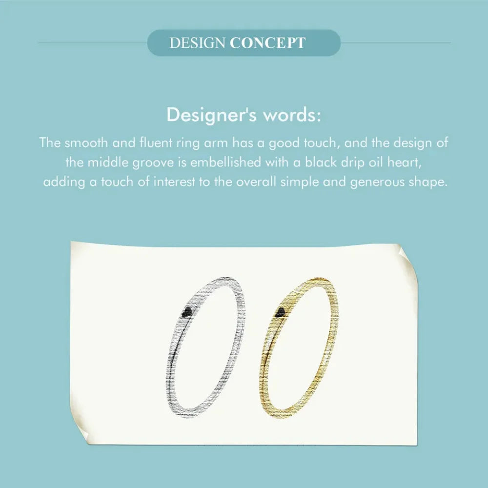 925 Sterling Silver Heart Wedding Band - Symbol of Love Stackable Promise Ring in 2 Colors (Size 5-10) - Rings