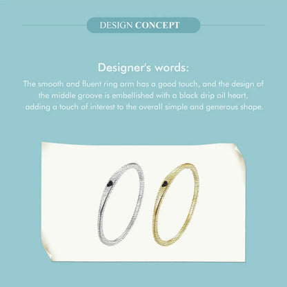 925 Sterling Silver Heart Wedding Band - Symbol of Love Stackable Promise Ring in 2 Colors (Size 5-10) - Rings
