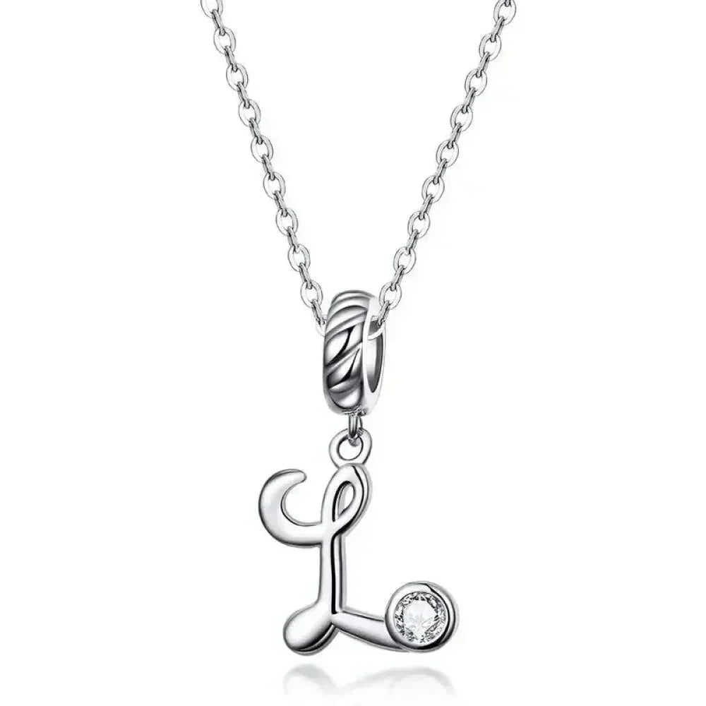 Chic And Timeless 925 Sterling Silver Initial Pendant Necklace | Platinum Plated Vintage Letter A To Z | Women’S Fine