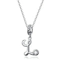 Chic And Timeless 925 Sterling Silver Initial Pendant Necklace | Platinum Plated Vintage Letter A To Z | Women’S Fine