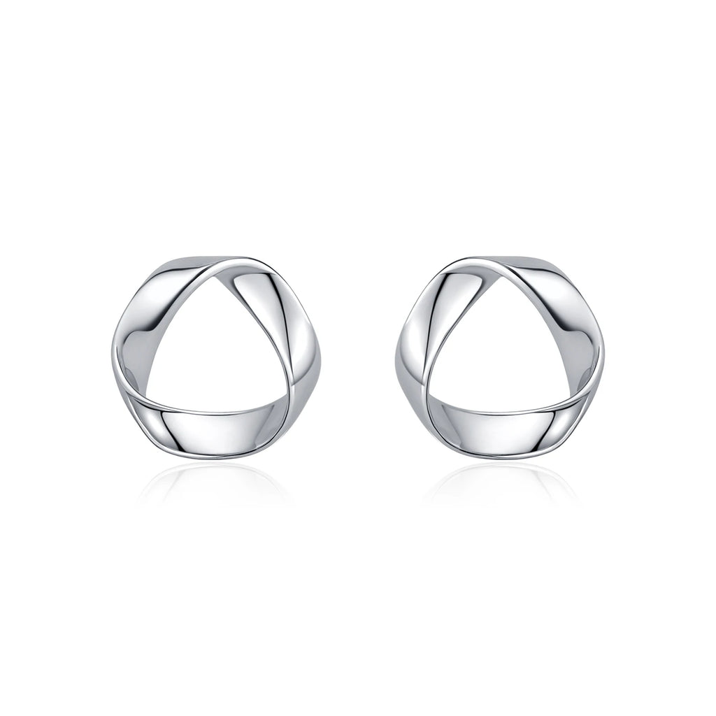 925 Sterling Silver Minimalist Wavy Stud Earrings - Women Fine jewellery