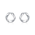 925 Sterling Silver Minimalist Wavy Stud Earrings Women Fine Jewelry