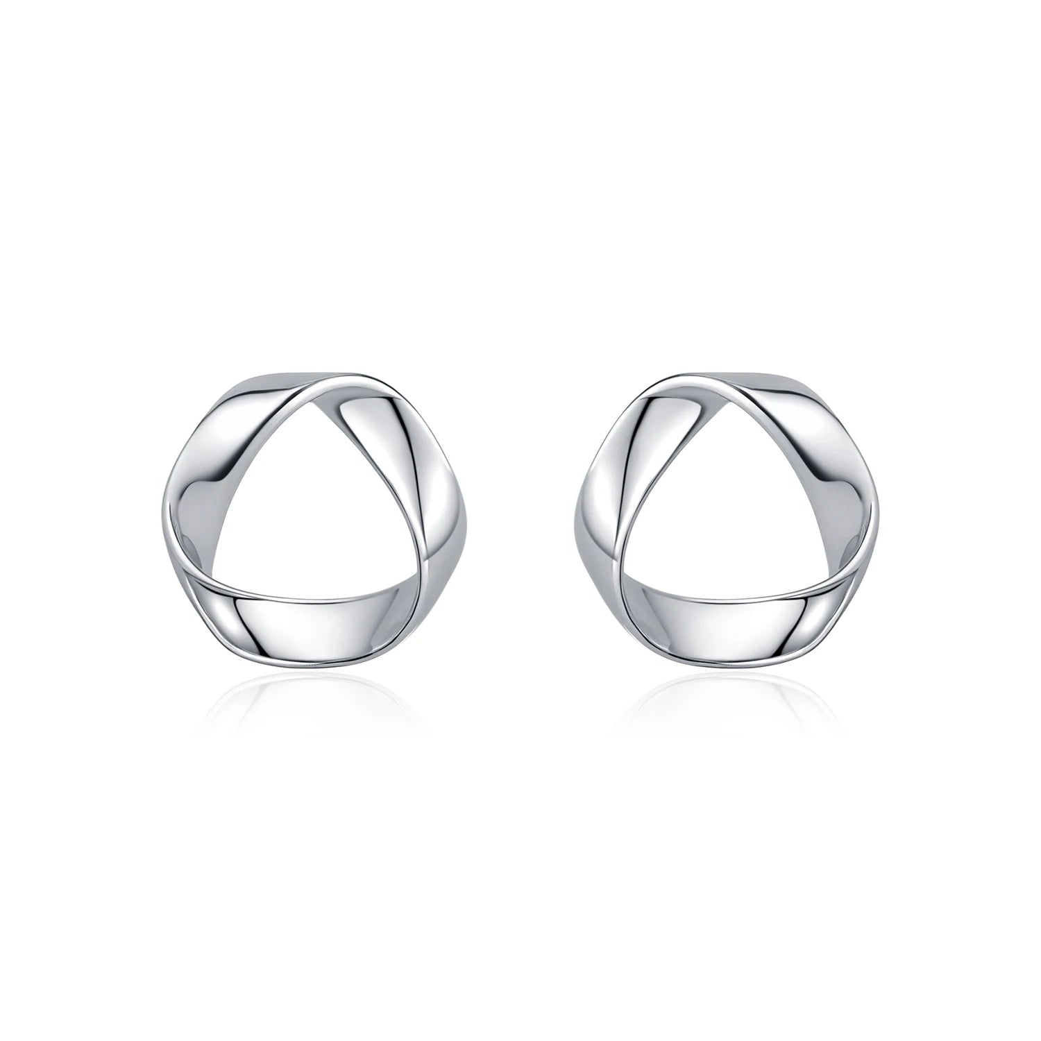 925 Sterling Silver Minimalist Wavy Stud Earrings - Women Fine jewellery