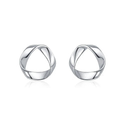 925 Sterling Silver Minimalist Wavy Stud Earrings Women Fine Jewelry