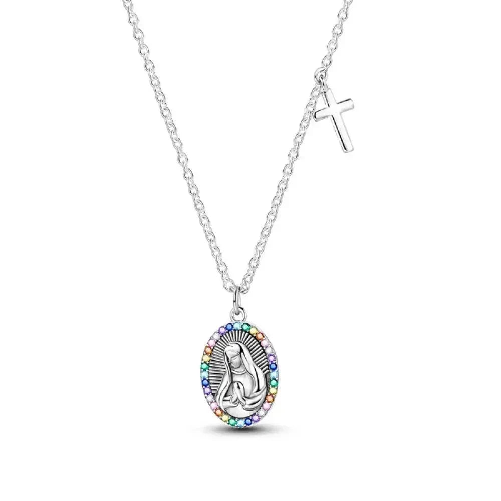 Radiate Timeless Elegance: Round CZ Pendant Necklace (925 Sterling Silver) - Kjn023 - Necklaces