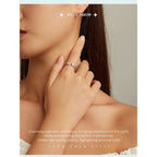 925 Sterling Silver Pink Heart Zircon Ring for Women Love & Wing Rings