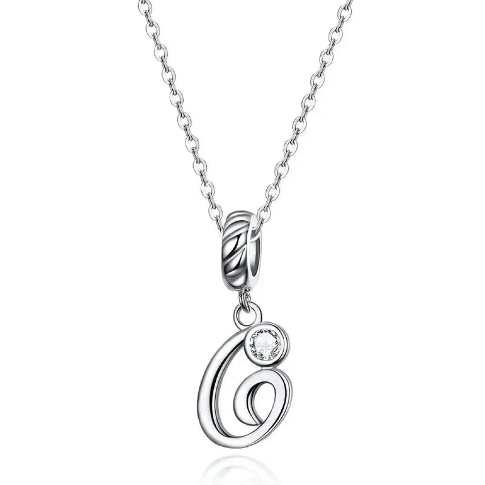 Chic and Timeless 925 Sterling Silver Initial Pendant Necklace | Platinum Plated Vintage Letter A to Z | Women’s Fine