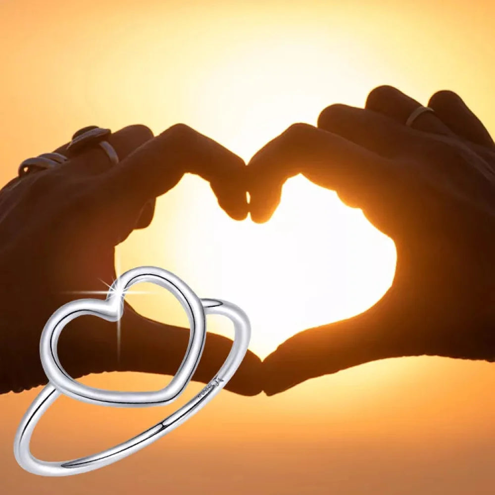 Exquisite 925 Sterling Silver Heart Rings for Women - Romantic Statement jewellery