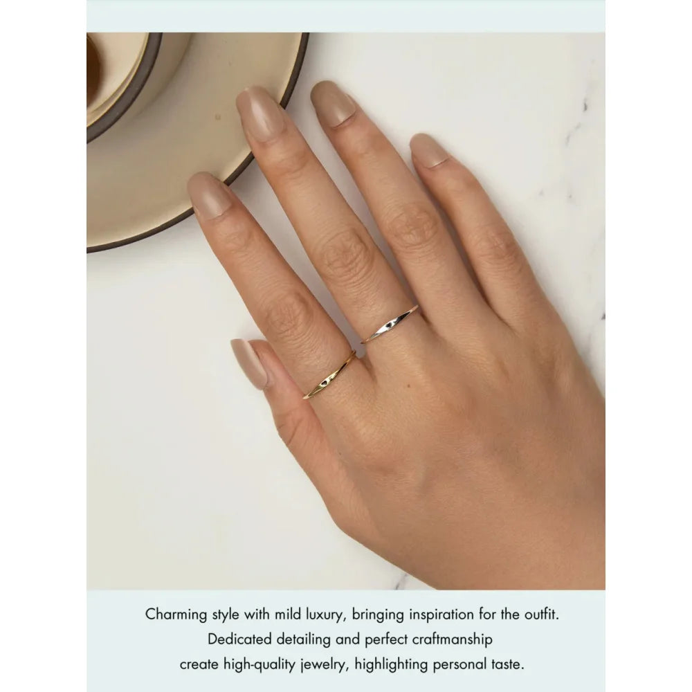 925 Sterling Silver Heart Wedding Band - Symbol of Love Stackable Promise Ring in 2 Colors (Size 5-10) - Rings