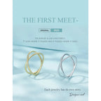 Breathtaking 14K Gold Plated X Ring Elegant Minimalist 925 Sterling Silver Cross For Women Promise Jewelry Scr543 Rings