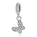 925 Sterling Silver Clear 5A Crystal Collection Family Heart Cross Charm Beads For Bracelet & Necklace Pendant Scx121