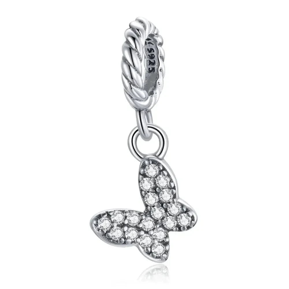 925 Sterling Silver Clear 5A Crystal Collection Family Heart Cross Charm Beads for Bracelet & Necklace Pendant - Scx121