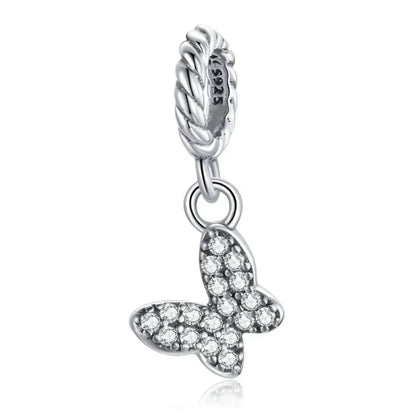 925 Sterling Silver Clear 5A Crystal Collection Family Heart Cross Charm Beads for Bracelet & Necklace Pendant - Scx121