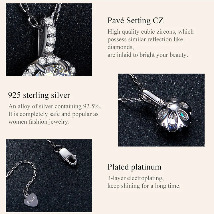 Petal Perfection 1ct Moissanite Sterling Silver Pendant Necklace - Necklaces