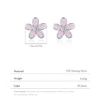 925 Sterling Silver Colorful Enamel Flower Stud Earrings Minimalist & Cute