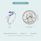 Flutter of Elegance: Sterling Silver CZ Butterfly Band Ring Rings