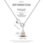 Endless Sunshine Sterling Silver Infinity Necklace With Sunflower Necklaces