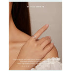 Genuine 925 Sterling Silver Flying Plane Open Adjustable Ring With Clear Cz Fine Jewelry Rings