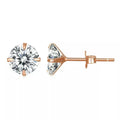 Cz Stud Earrings 925 Sterling Silver Platinum Plated Round Cubic Zirconia Hypoallergenic 4Mm 5Mm 6Mm 7Mm Bse166 Rose
