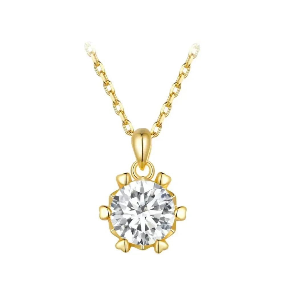 Stunning 1 Carat Moissanite Pendant Necklace | 925 Sterling Silver | Wedding & Bridal Fine Jewelry Necklaces