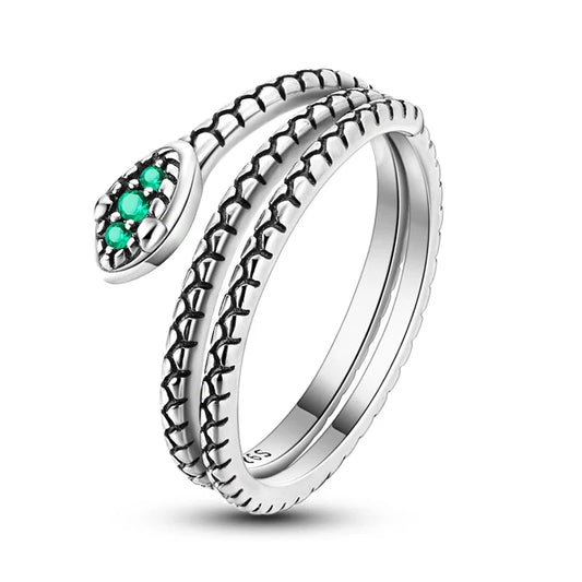 Enchanting Serpent Sterling Silver Ring - 8 - Rings