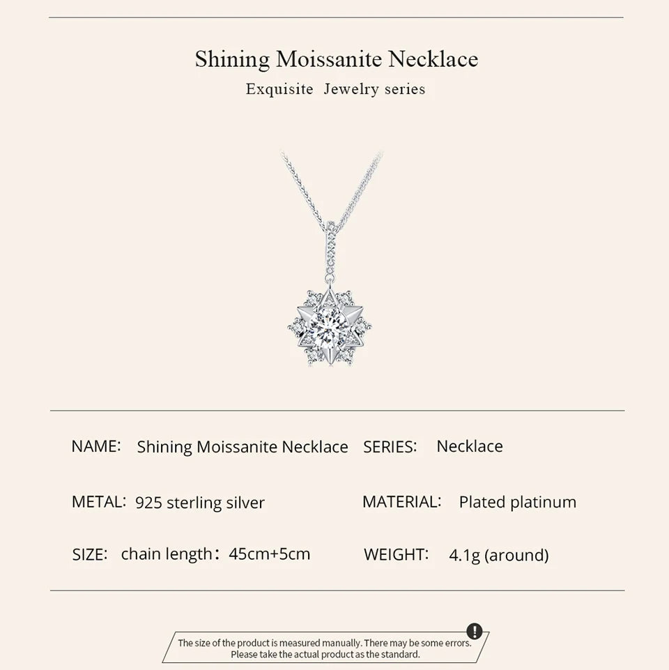 Celestial Sparkle 1ct Moissanite Sterling Silver Star Pendant Necklace - Necklaces