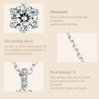 Glamorous Gem 1ct Moissanite Sterling Silver Pendant Necklace Necklaces