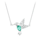 Elegant Sterling Silver Hummingbird Pendant Necklace Necklaces