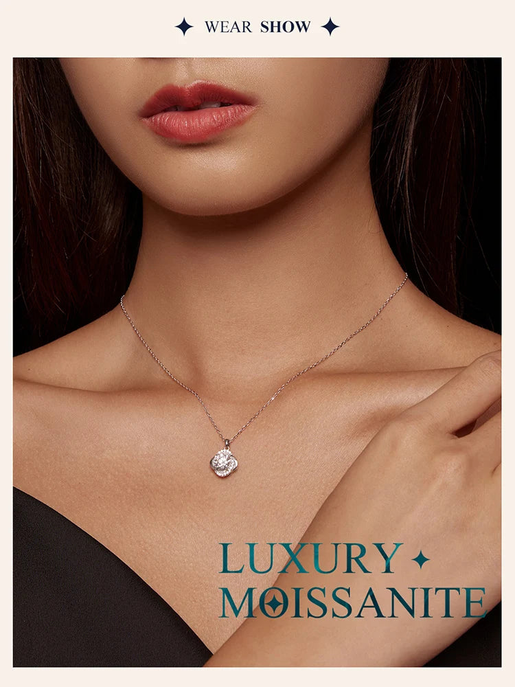 Lucky Clover 1ct Moissanite Sterling Silver Pendant Necklace - Necklaces