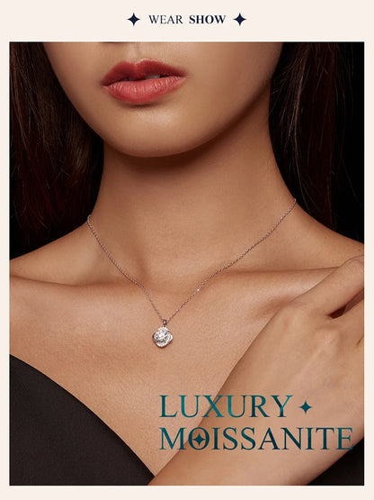 Lucky Clover 1ct Moissanite Sterling Silver Pendant Necklace - Necklaces