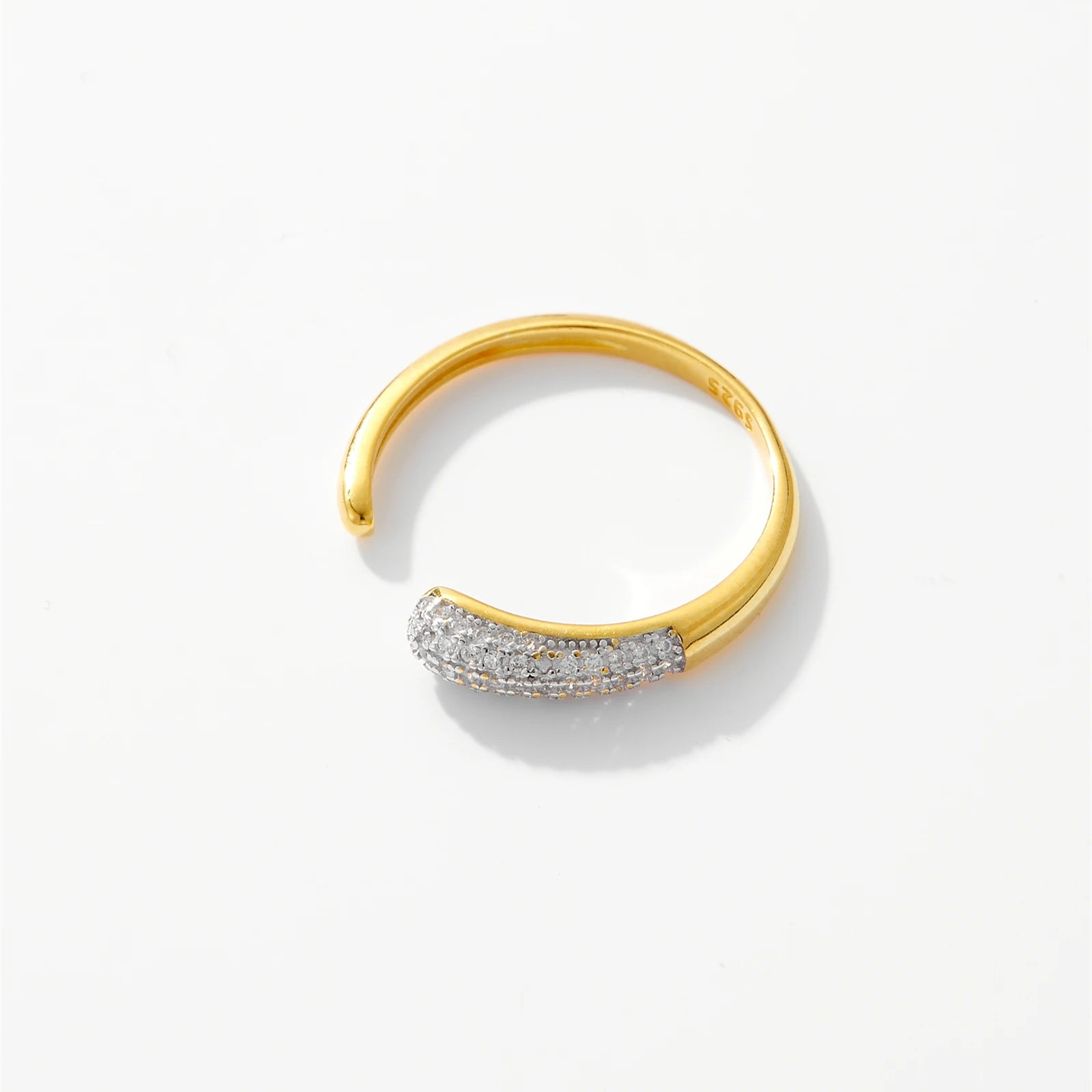 Adjustable Sterling Silver Zircon Ring - Rings