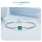 Elegant Green Zircon Chopin Sterling Silver Bracelet Bracelets