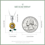 Vintage 925 Sterling Silver Sunflower Pendant Necklace Necklaces