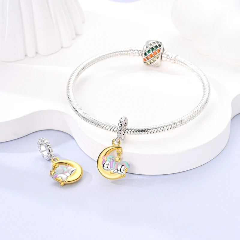 Dreamy Unicorn Sterling Silver Charm - Charms
