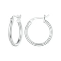 14K White Gold Plated 925 Sterling Silver Hoop Earrings Stylish And Hypoallergenic Jewelry For Women 18Mm