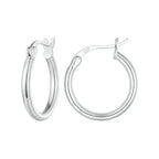 14K White Gold Plated 925 Sterling Silver Hoop Earrings Stylish And Hypoallergenic Jewelry For Women 18Mm