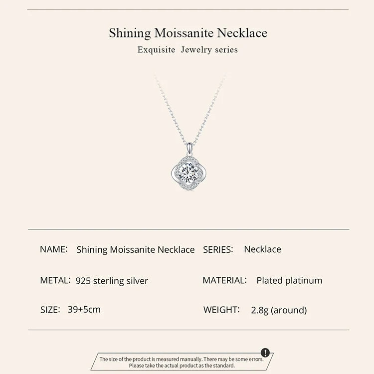 Lucky Clover 1ct Moissanite Sterling Silver Pendant Necklace - Necklaces