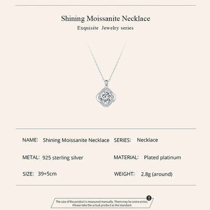 Lucky Clover 1ct Moissanite Sterling Silver Pendant Necklace - Necklaces