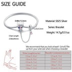 Floral Clasp Sterling Silver Snake Chain Bracelet Charm Bracelets