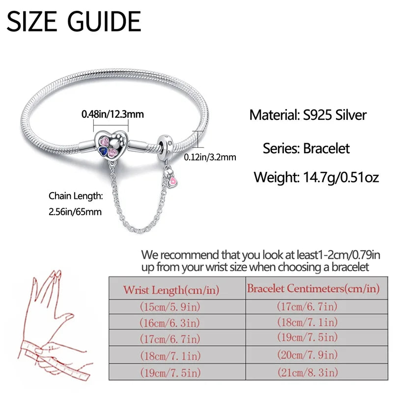 Floral Clasp Sterling Silver Snake Chain Bracelet - Charm Bracelets