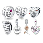 925 Sterling Silver Maternal Love Charm Diy Touching Baby Feet Pendant For Bracelet Charms