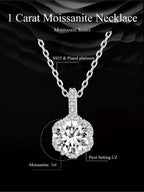 Petal Perfection 1ct Moissanite Sterling Silver Pendant Necklace Necklaces