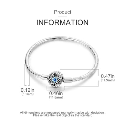 Celtic Snowflake Clasp Sterling Silver Charm Bracelet - Bracelets