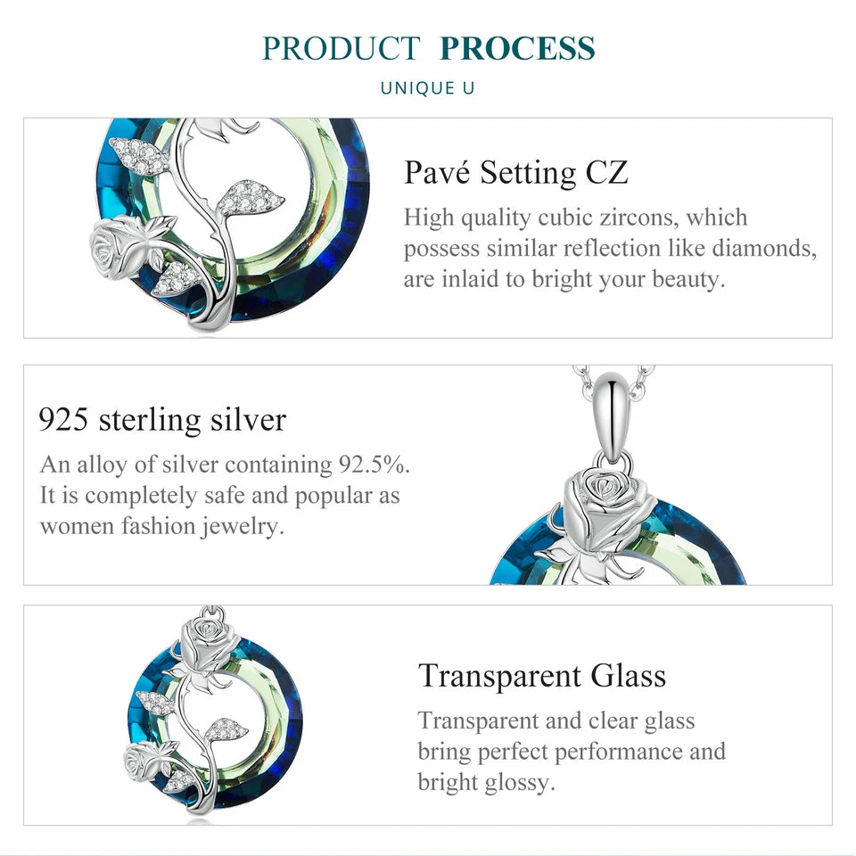 Celestial Harmony: Angel Ring Evil Eye & Tree of Life Sterling Silver Necklace - Pendant Necklaces