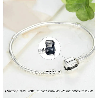 Exquisite 925 Sterling Silver Snake Chain Bangle & Bracelet | Luxury jewellery 17-22CM PAS902 - Charm Bracelets