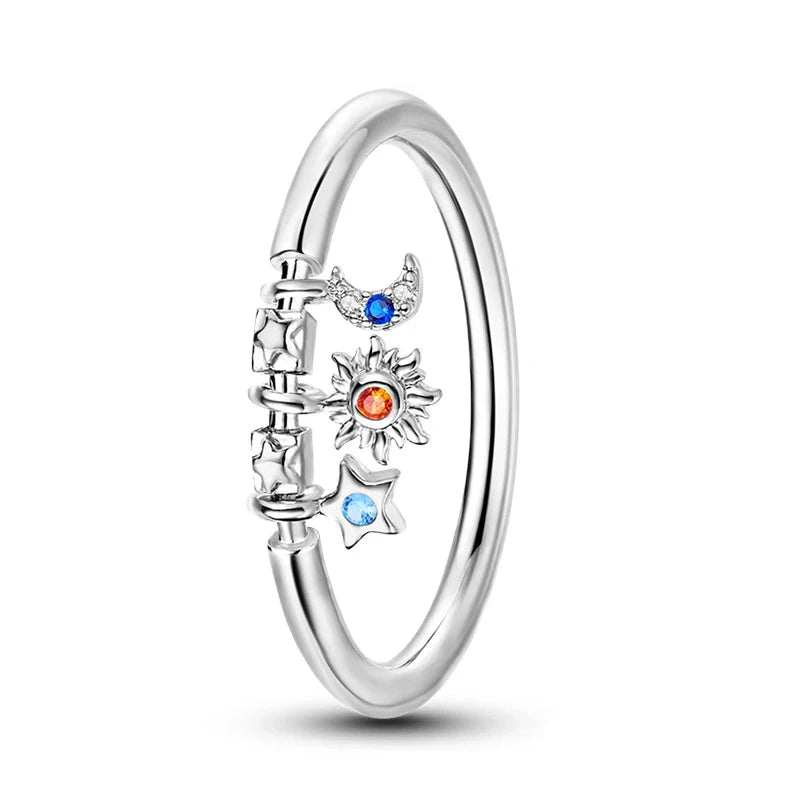 Celestial Charm Sterling Silver Ring - 8 - Rings