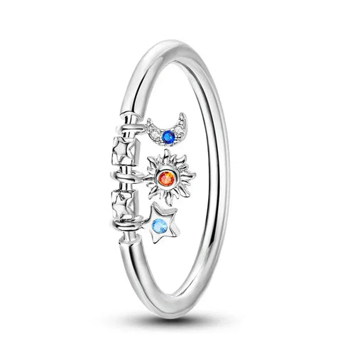 Celestial Charm Sterling Silver Ring 8 Rings